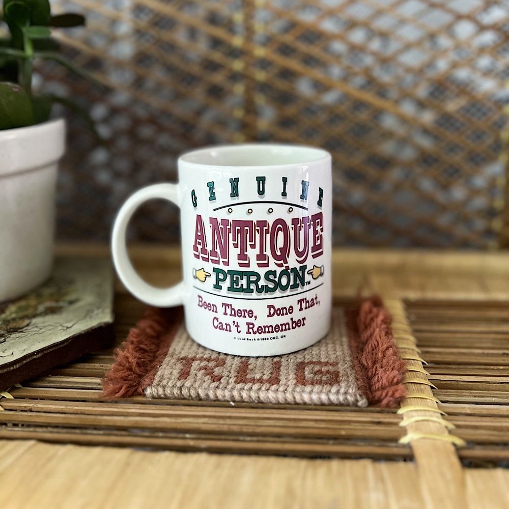 Laid-Back Cup Mug Vintage Genuine Antique Person 1993 Stoneware Coffee Mug